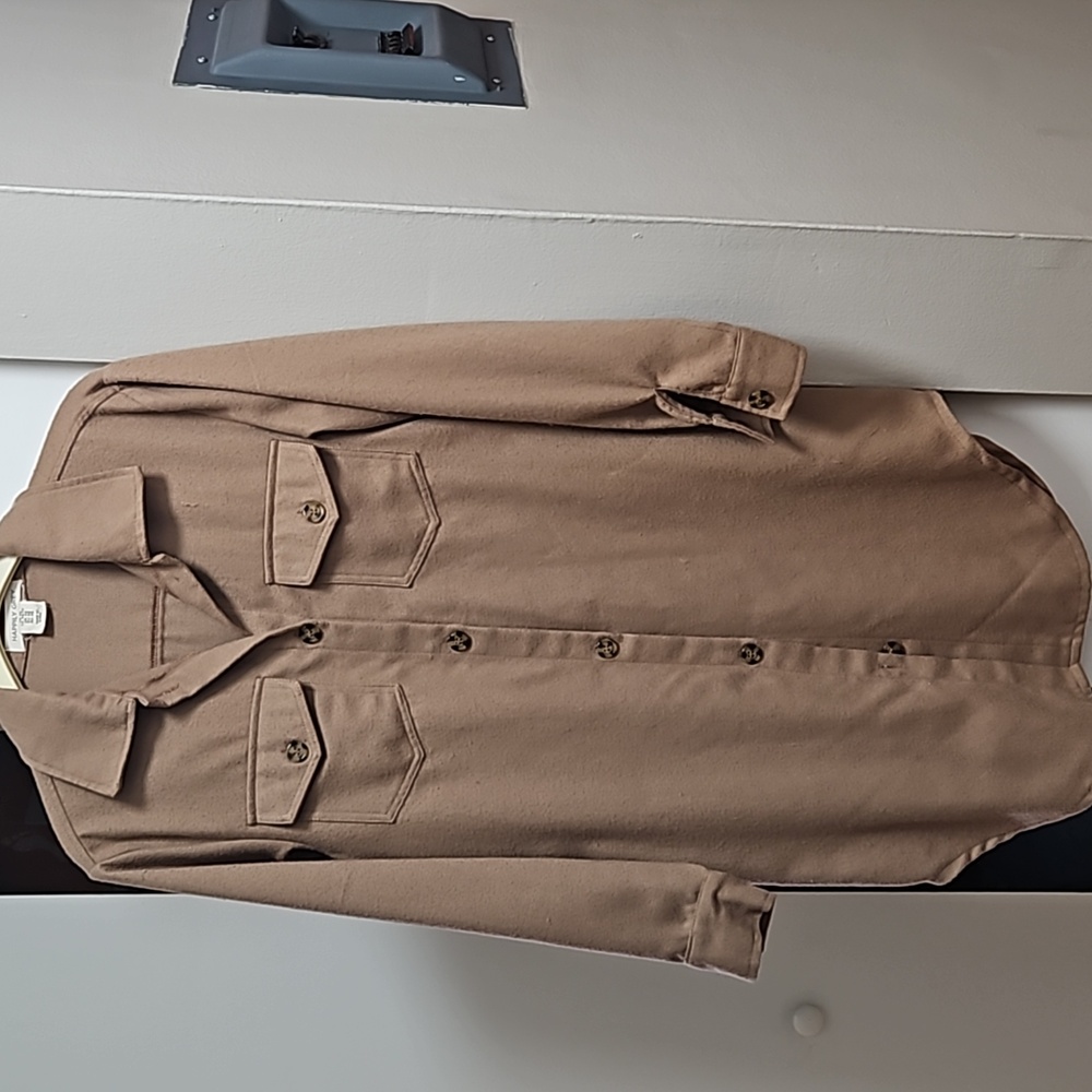 Camel Long  Shacket for cold days Vintage style shacket